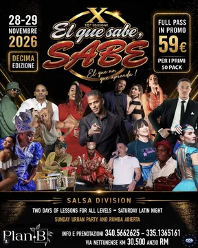 Official poster for EL QUE SABE, SABE 2026, Anzio, Italy