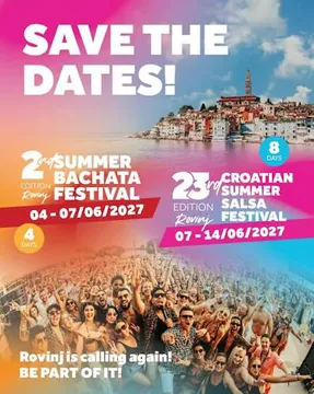 Official poster for Croatian Salsa Festival 2027, Rovinj, Croatia